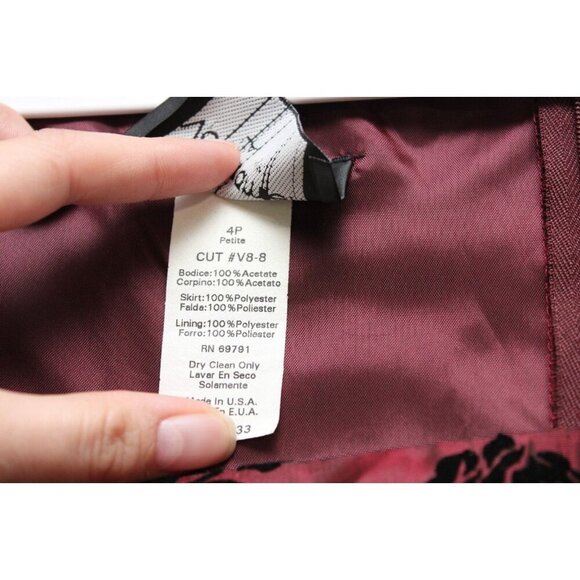 Vintage Empire Waist Gown 4 Petite Wedding Guest Formal Floral Velvet Whimsigoth - Picture 10 of 16